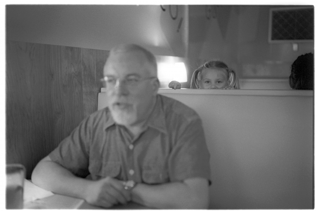 These day, the best photos of me are out of focus. Dont know the little girl, but she was better-looking of the two, so the photographer snapped her.  From Jeff Smith